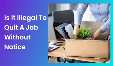 Is it illegal to quit a job without notice UK?