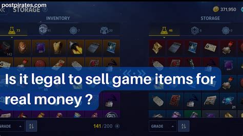 Is it legal to sell in-game items for real money?