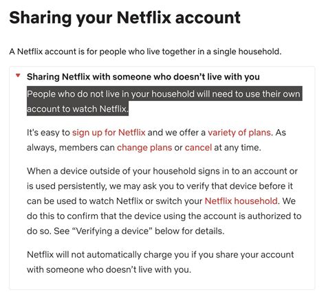 Is it not allowed to share Netflix account?
