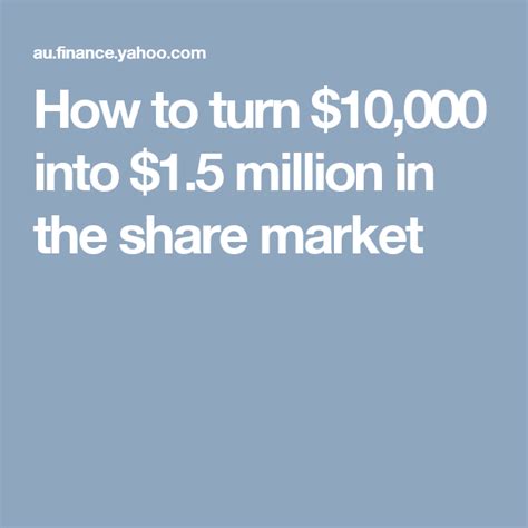 Is it possible to turn $10,000 into a million?