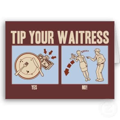 Is it rude to not tip a waitress?
