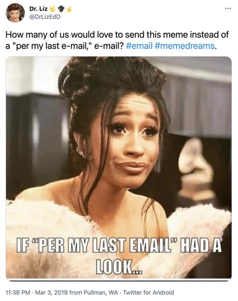 Is it rude to say per my last email?