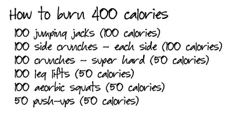 Is it safe to burn 400 calories?
