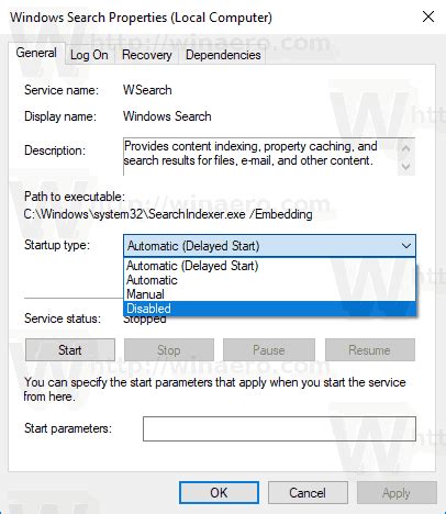 Is it safe to stop Windows search Indexer?