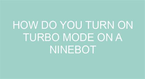 Is it safe to turn on turbo mode?