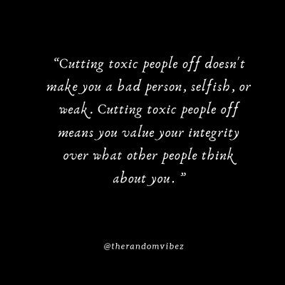 Is it selfish to cut someone off?