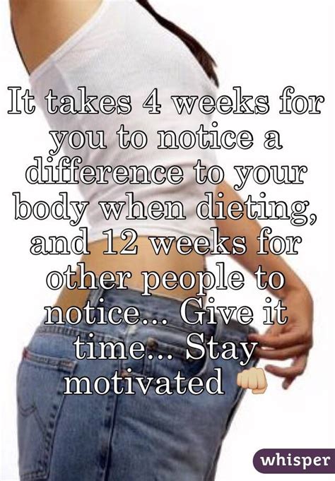 Is it takes 4 weeks to notice weight loss?