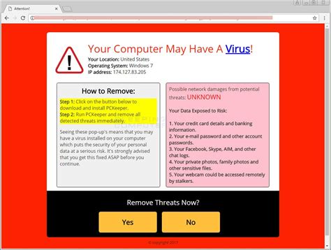 Is it true when a website says you have a virus?