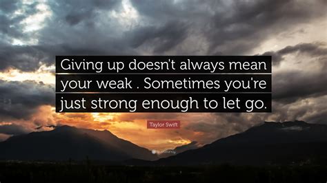 Is letting go weak?