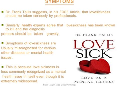 Is lovesickness a mental illness?