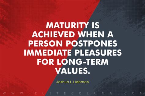 Is maturity a confidence?