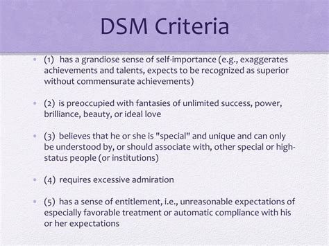 Is narcissism in the DSM?