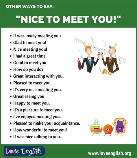 Is nice to meet you too formal?