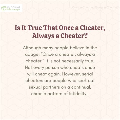 Is once a cheater always a cheater scientifically true?