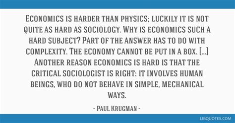 Is physics harder than economics?