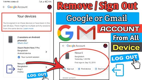 Is removing Google Account the same as signing out?