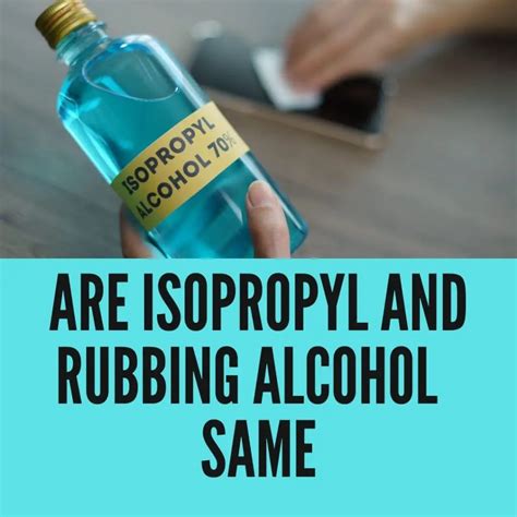 Is rubbing alcohol and isopropyl the same thing?