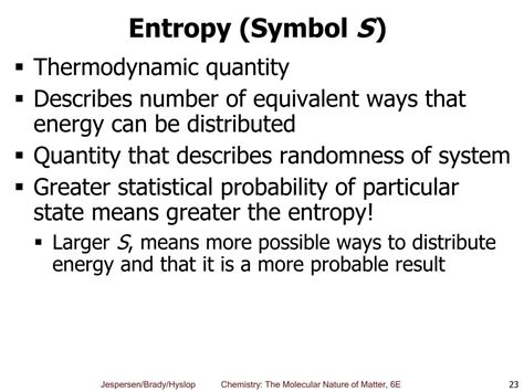 Is s the symbol for entropy?