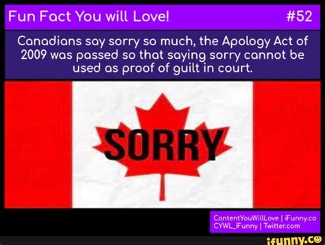 Is saying sorry an admission of guilt in Canada?
