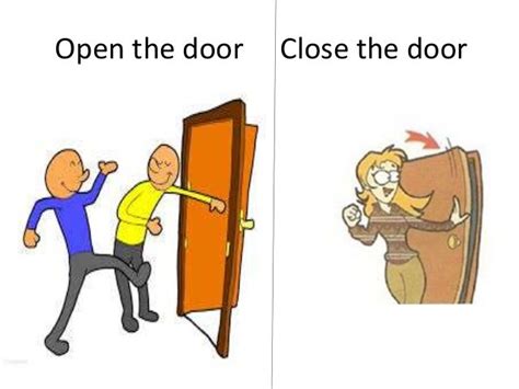 Is shut the door a command or order?