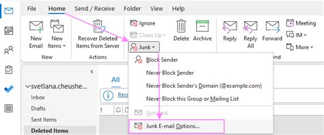 Is spam the same as junk in Outlook?