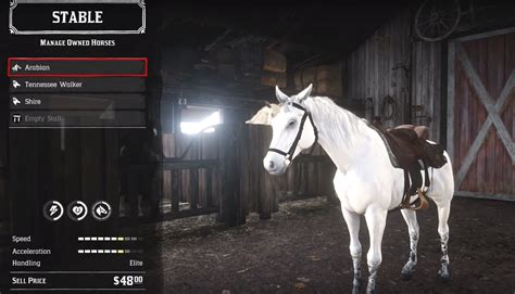 Is the white Arabian the fastest horse in RDR2?