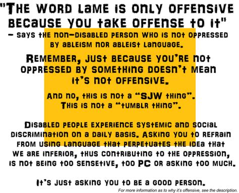 Is the word lame offensive?