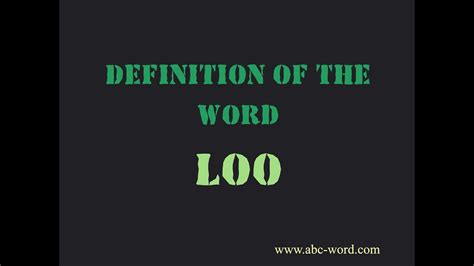 Is the word loo posh?