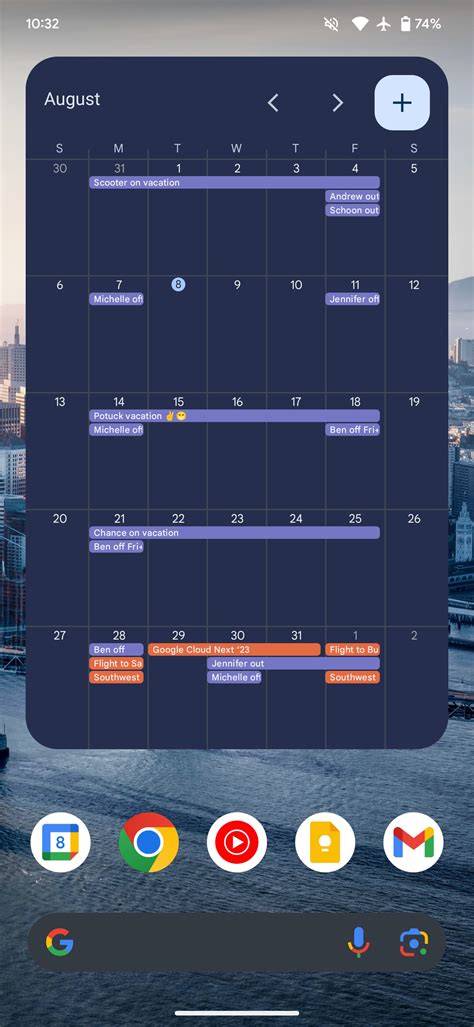 Is there a Google Calendar widget iPhone?