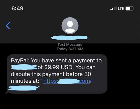 Is there a fake PayPal text message?