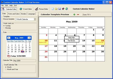 Is there a free software to make a calendar?