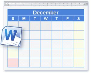Is there a printable calendar in Word?