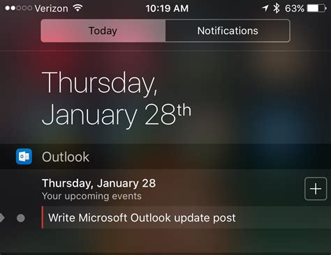 Is there an Outlook calendar widget for iPhone?