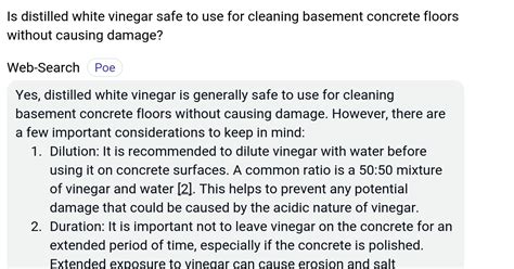 Is white vinegar safe for concrete?