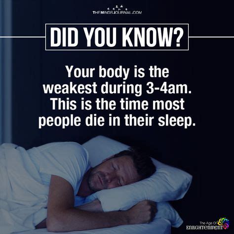Is your body weakest between 3 4am?