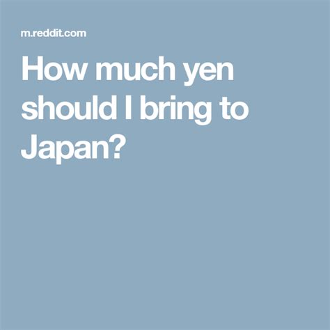 Should I bring yen to Japan?