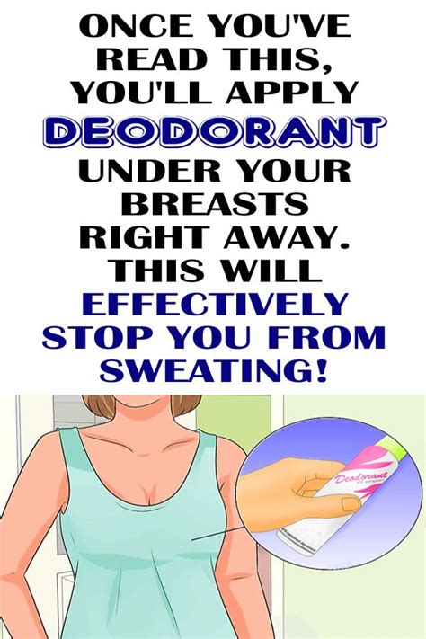 Should I put deodorant under my breasts?