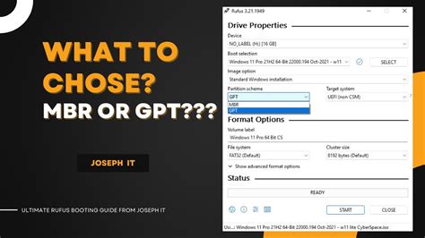 Should I select MBR or GPT?