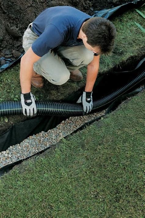 Should a French drain be lined with plastic?