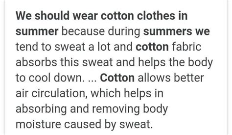 Should we wear cotton clothes in winter True or false?