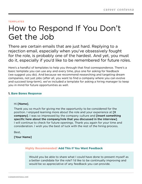 Should you respond to a job rejection email?