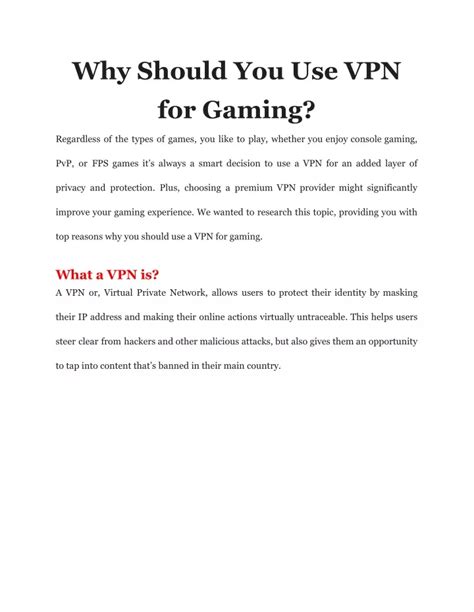 Should you use VPN when gaming?