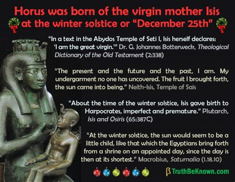 Was Horus born of a virgin?