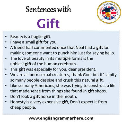 What's a good sentence for gift?