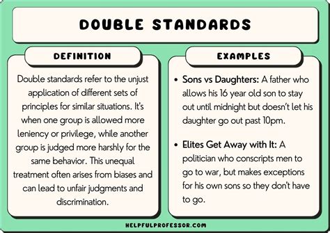 What's an example of a double standard?