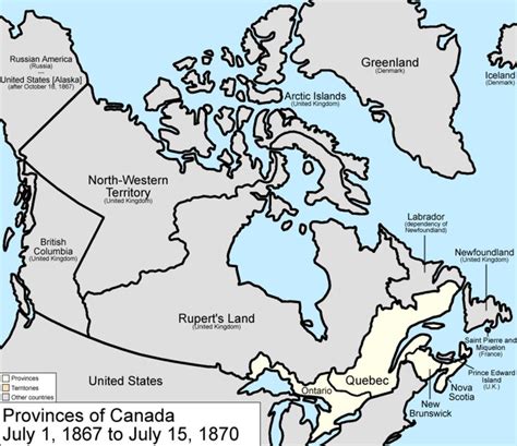 What 3 provinces were created in Canada in 1867?