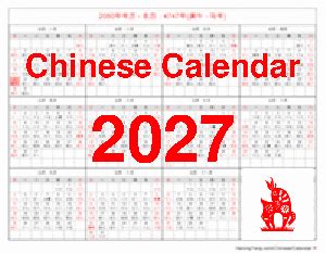 What Chinese years are 2027?