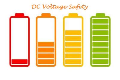 What DC voltage is safe to touch?