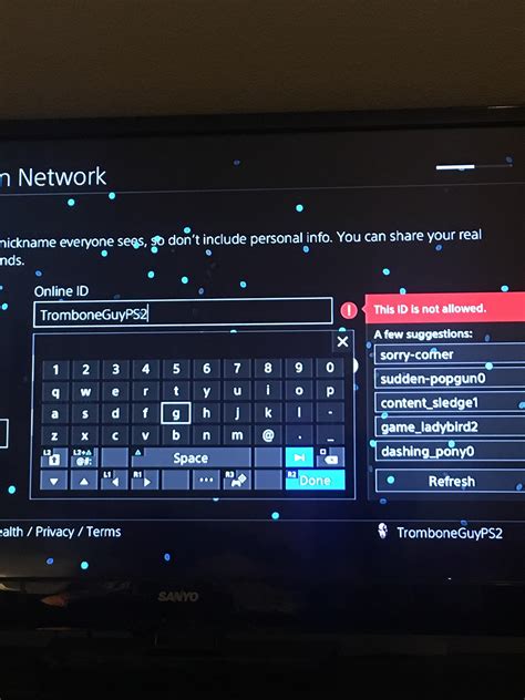 What PSN names are not allowed?