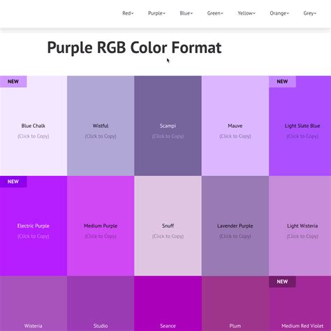 What RGB is purple?